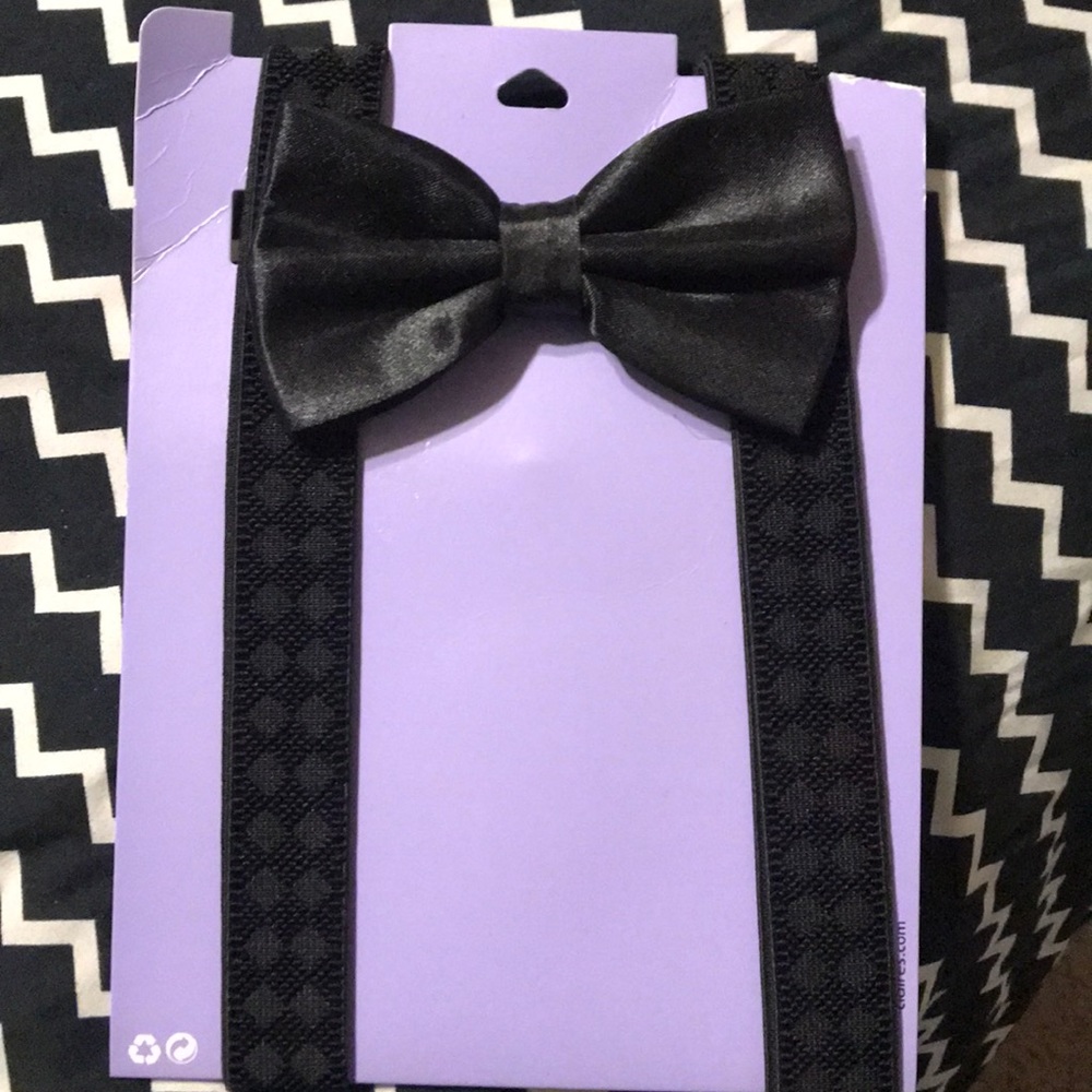 Suspenders and bow tie